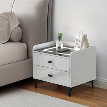 Stylish CLIPOP Nightstand with Wireless Charging and LED