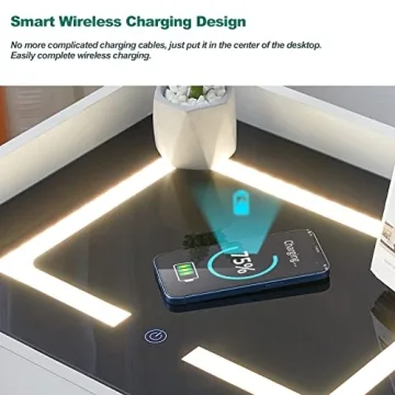 Stylish CLIPOP Nightstand with Wireless Charging and LED