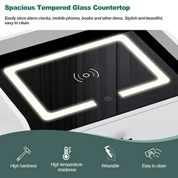 Stylish CLIPOP Nightstand with Wireless Charging and LED