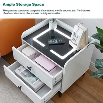 Stylish CLIPOP Nightstand with Wireless Charging and LED