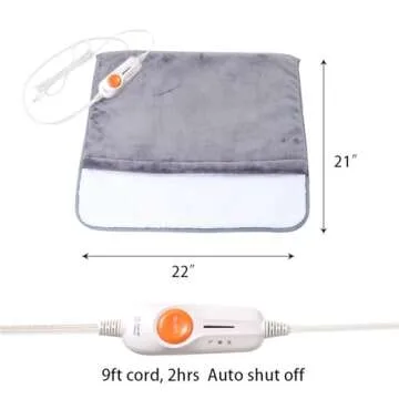 Gintao Electric Heated Foot Warmers for Men and Women,Foot Heating Pad Electric with Fast Heating Technology,Heating Pad Feet Warmer Auto Shut Off with 3 Temperature Setting,22×20 inches,Gray