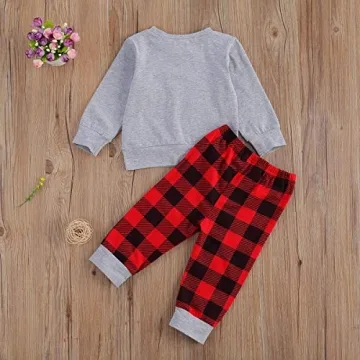 Arvbitana Toddler Plaid Outfit for Christmas and Holidays