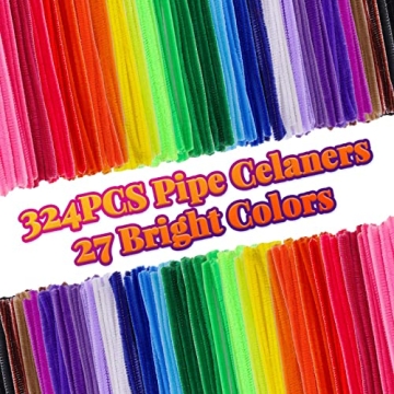 Caydo Pipe Cleaners 324 Pieces for Colorful Crafting Fun