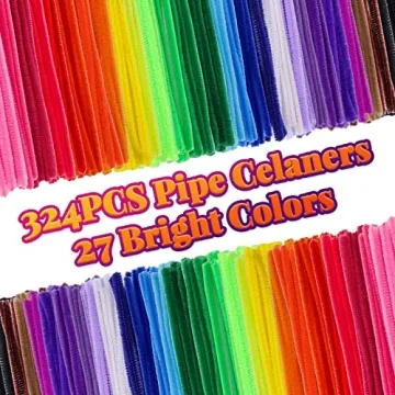 Caydo Pipe Cleaners 324 Pieces for Colorful Crafting Fun