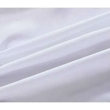 Sheets & Beyond Wrap Around Solid Microfiber Luxury Hotel Quality Fabric Bedroom Gathered Ruffled Bedding Bed Skirt 14 Inch Drop (Queen, White)