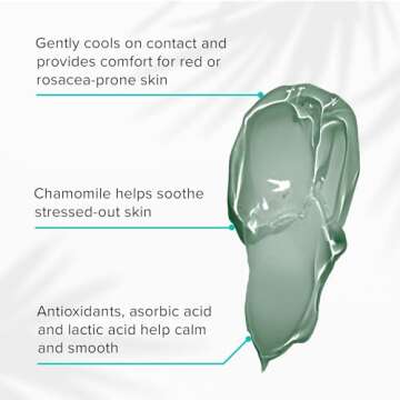 ClarityRx Cold Compress Soothing Cucumber Face Mask, Natural Plant-Based Cooling Facial Treatment with Aloe for Sensitive & Rosacea-Prone Skin (1.7 oz)