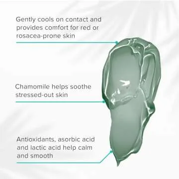 ClarityRx Cold Compress Soothing Cucumber Face Mask, Natural Plant-Based Cooling Facial Treatment with Aloe for Sensitive & Rosacea-Prone Skin (1.7 oz)