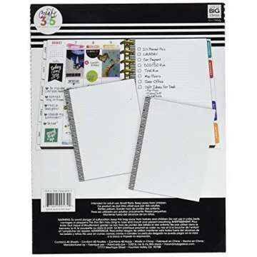 me & my BIG ideas Note Paper Sheets - The Happy Planner Scrapbooking Supplies - 40 Sheets of Pre-Punched Paper - 20 Sheets of Graph Paper, 20 Sheets of Note Paper - Make Lists, Doodle - Big Size