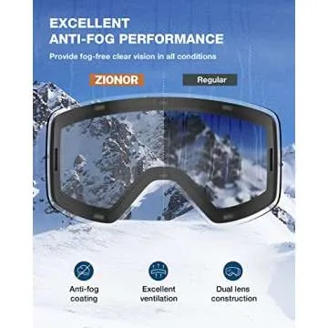 ZIONOR X11 Ski Goggles for Men and Women with Magnetic Lenses