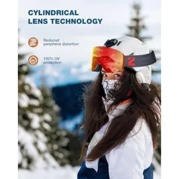 ZIONOR X11 Ski Goggles for Men and Women with Magnetic Lenses