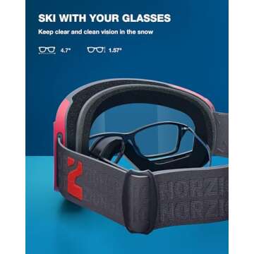 ZIONOR X11 Ski Goggles for Men and Women with Magnetic Lenses