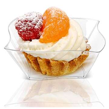 Lawei 100 pack Mini Dessert Cups with Spoons - 5 oz