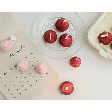 Strawberry Shaped Scented Candle - 4PACK Decorative Gifts