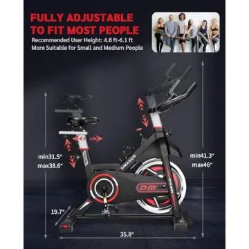 DMASUN Exercise Bike for Quiet Home Workouts