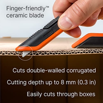 Slice - 10400 Box Cutter, 3 Position Manual Button with Ceramic Blade, Locking blade