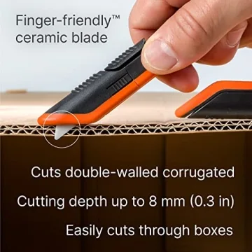 Slice - 10400 Box Cutter, 3 Position Manual Button with Ceramic Blade, Locking blade