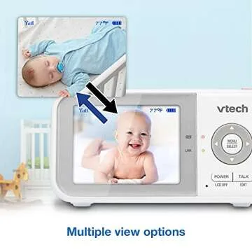 VTech VM923-2 Baby Monitor, 2.8”Screen, 1000ft Range, Pan-Tilt-Zoom, Night Vision, 2-Way Audio, Temperature Sensor, Lullabies, Secured Transmission No WiFi
