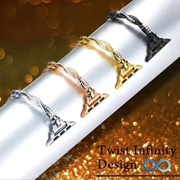 Dilando Bling Apple Watch Band with Bumper for Women