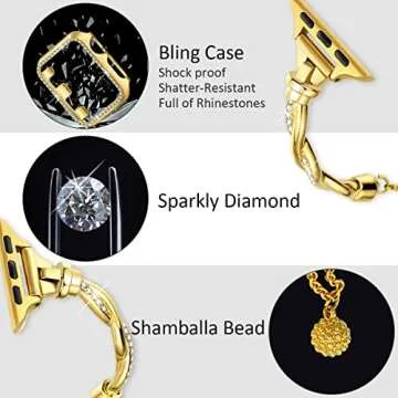 Dilando Bling Apple Watch Band with Bumper for Women