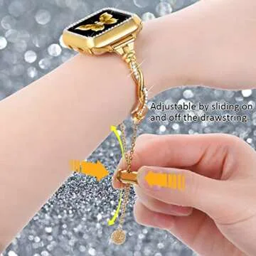 Dilando Bling Apple Watch Band with Bumper for Women