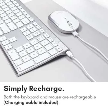 Macally Premium Bluetooth Keyboard and Mouse for Mac | Compatible Apple Wireless Keyboard and Mouse Combo (110 Keys Multi-Device Rechargeable) Keyboard Mouse for MacBook Pro/Air and iMac