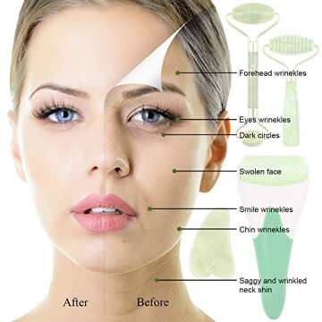 EAONE Ice Roller and Jade Roller Gift Set for Skincare