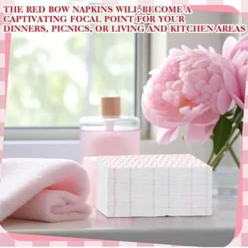 Janlaugh 100 Pack Pink Coquette Bow Napkins Disposable Folded Paper Towel Bow Party Supplies for Birthday Bridal Shower Bachelorette Bathroom wedding Engagement Decoration