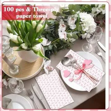 Janlaugh 100 Pack Pink Coquette Bow Napkins Disposable Folded Paper Towel Bow Party Supplies for Birthday Bridal Shower Bachelorette Bathroom wedding Engagement Decoration