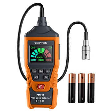TopTes PT520A Natural Gas Detector with 17-Inch Gooseneck - Reliable Gas Leak Detection for Home & R...