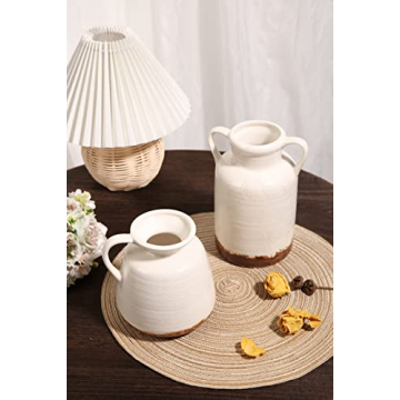 Rustic Ceramic Vases for Home Decor - Set of 3