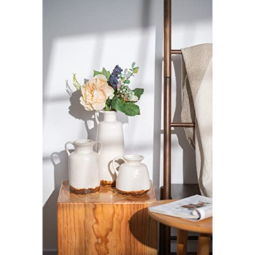 Rustic Ceramic Vases for Home Decor - Set of 3