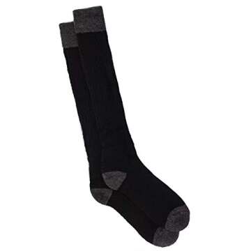 WARRIOR ALPACA SOCKS - Unisex Terry Lined Colorblock Long John Alpaca Wool Socks (Medium, Terry Lined Black/Gray)