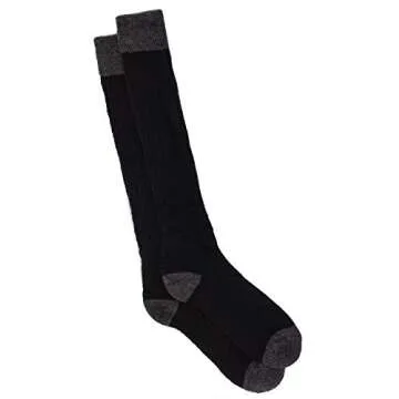 WARRIOR ALPACA SOCKS - Unisex Terry Lined Colorblock Long John Alpaca Wool Socks (Medium, Terry Lined Black/Gray)