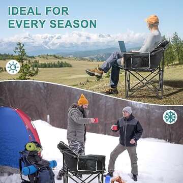 Slsy Heated Camping Chair Oversized, Outdoor Portable Heated Folding Chairs, Heated Foldable Chair S...