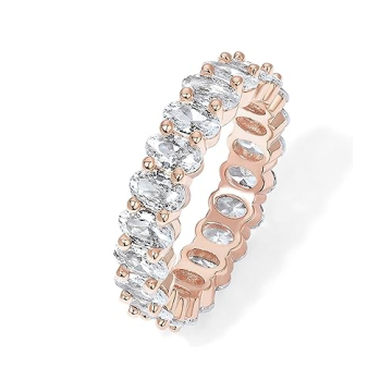 PAVOI 14K Gold Plated Love Ring - Oval Zirconia Eternity Ring