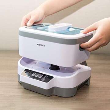 Ultrasonic Jewelry Cleaner with Degas, Detachable Tank and Time Setting for Jewelry, Ring, Silver, R...