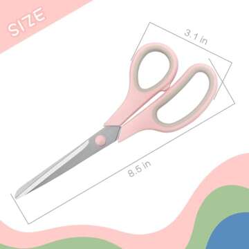 LONGKEY Scissors 8.5 Inch scissors all purpose Bulk Set of 3, Scissors for Office Home School Craft ...
