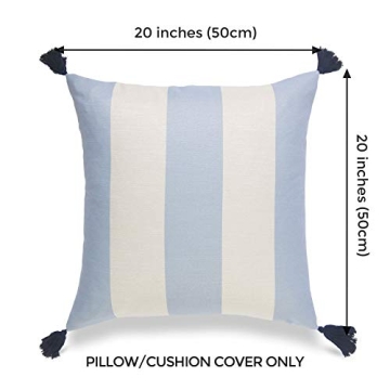 Hofdeco Coastal Pillow Cover - Sky Blue Stripes, 20x20