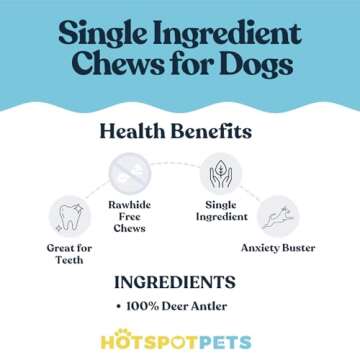 Hotspot Pets Premium Deer Antlers for Dogs - Large 2 Pack