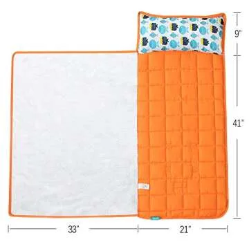 Toddler Nap Mat for Daycare with Fleece Blanket & Pillow