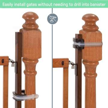 Summer Infant Banister to Banister Gate Mounting Kit - Fits Round or Square Banisters, Accommodates ...