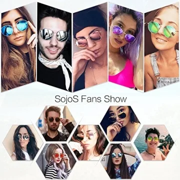 SOJOS Polarized Round Sunglasses for Men and Women