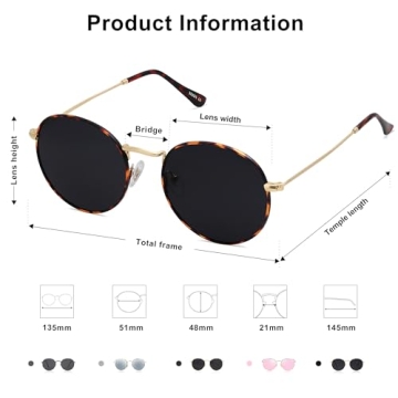 SOJOS Polarized Round Sunglasses for Men and Women
