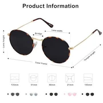 SOJOS Polarized Round Sunglasses for Men and Women