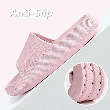 Menore Slippers for Women and Men Quick Drying, Parent-Child EVA Open Toe Soft Slippers, Non-Slip Soft Shower Spa Bath Pool Gym Beach House Sandals for Indoor & Outdoor