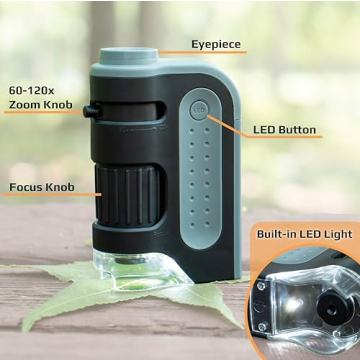 Carson MicroBrite Plus 60x-120x LED Pocket Microscope