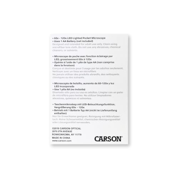 Carson MicroBrite Plus 60x-120x LED Pocket Microscope