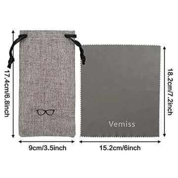 Vemiss Hard Shell Eyeglasses Cases, Linen Fabrics Protector Sunglasses Case, Large Glasses Case (Large Gray/Green)