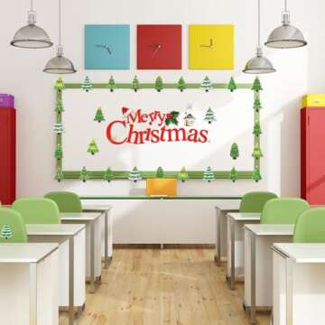 Wonmon 45PCS Christmas Tree Cutouts for Bulletin Board Decoration, Christmas Tree Paper Cut-Outs with for Christmas Party Home School Classroom Bulletin Boards Decorations