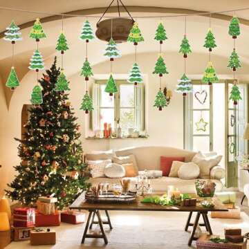 Wonmon 45PCS Christmas Tree Cutouts for Bulletin Board Decoration, Christmas Tree Paper Cut-Outs with for Christmas Party Home School Classroom Bulletin Boards Decorations